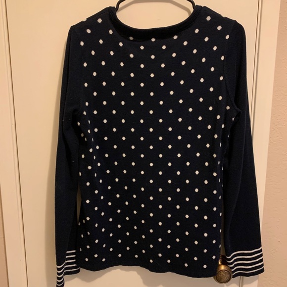 Navy blue sweater with white polka dots - Picture 4 of 4